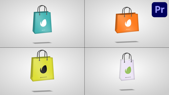 3D Animated Shopping Bags for Premiere Pro