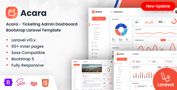 Acara - Ticketing Bootstrap Laravel Admin Dashboard