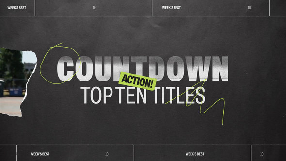 Torn Paper Countdown - Top 10 Titles