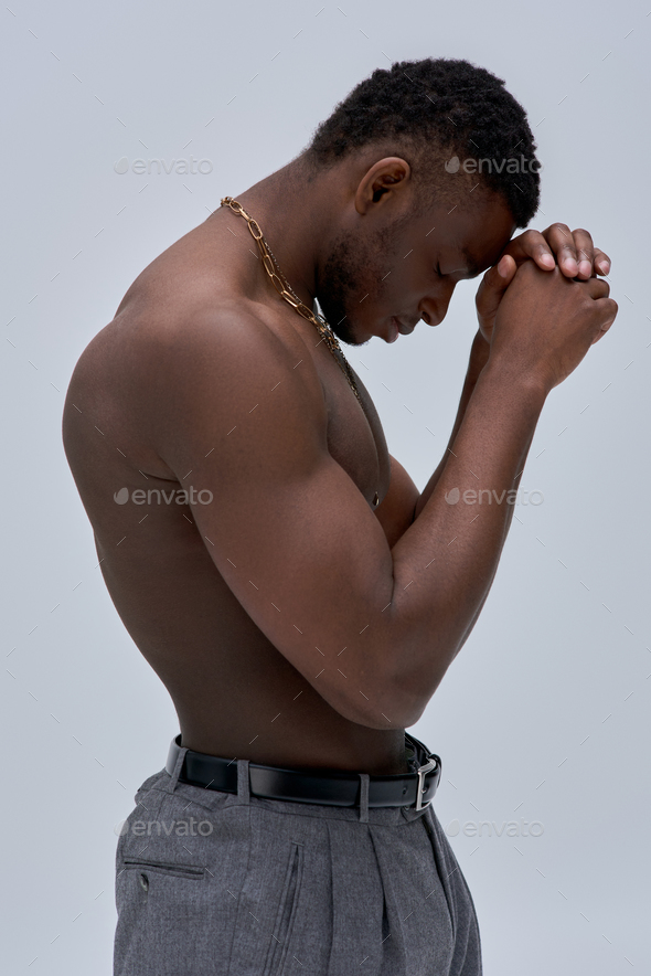 Side Pose Of Man Showing At Copy Space Stock Photo, Picture and Royalty  Free Image. Image 39513891.