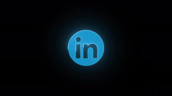 Neon LinkedIn Icon
