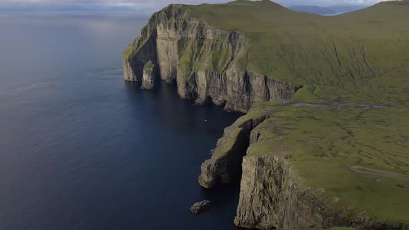 Drone Over Coastline With Asmundarstakkur Sea Stack alt