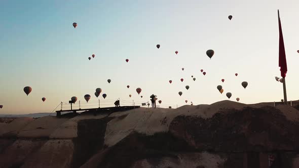 Hot Air Balloons Around the Rocks