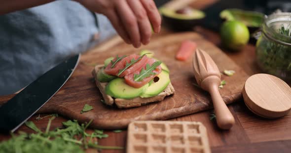 Woman Making Healthy Green Breakfast alt