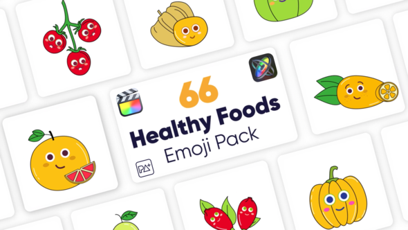 Healthy Food Emoji Pack For Final Cut Pro X