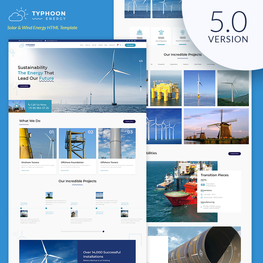 Typhoon - Solar & wind Energy eCommerce HTML Template - 2