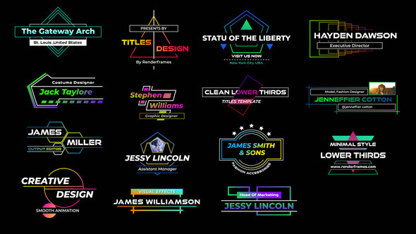 Geometric Shapes Lower Thirds Elements template preview