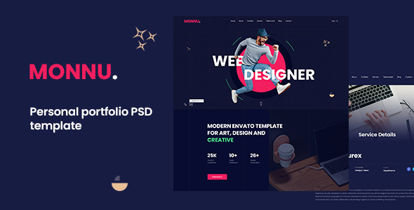 Monnu - Personal Resume PSD Template