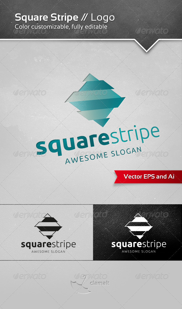 Square Stripe Logo - Vector Abstract