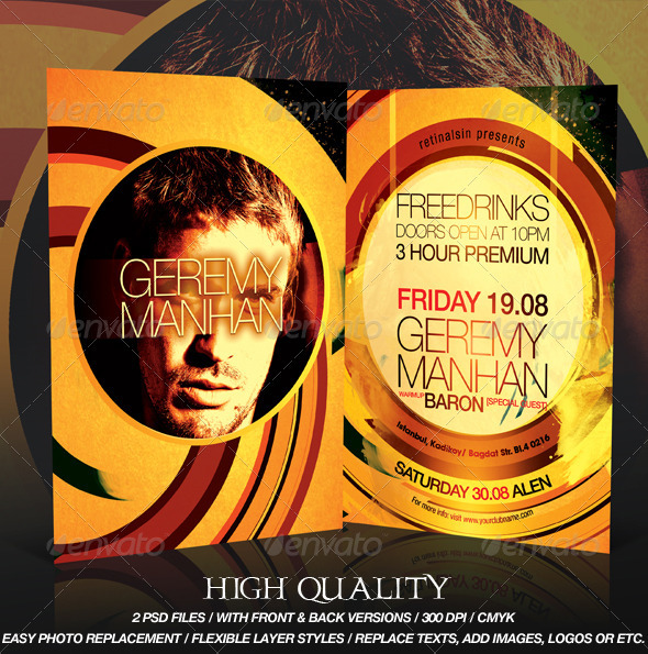 Retro Flyer Template - Clubs & Parties Events