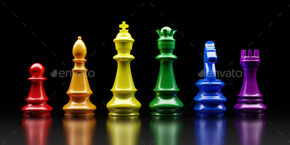 Red Queen Chess Standing Against Black Background Stock Photo