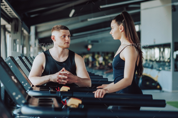 Interactive Workout Personal Trainer Engages in a Dialogue with a Female Client
