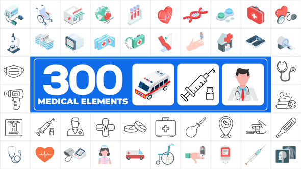 300 Icons Pack - Medical Elements