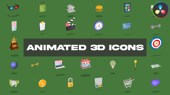 Animated 3D Icons for DaVinci Resolve