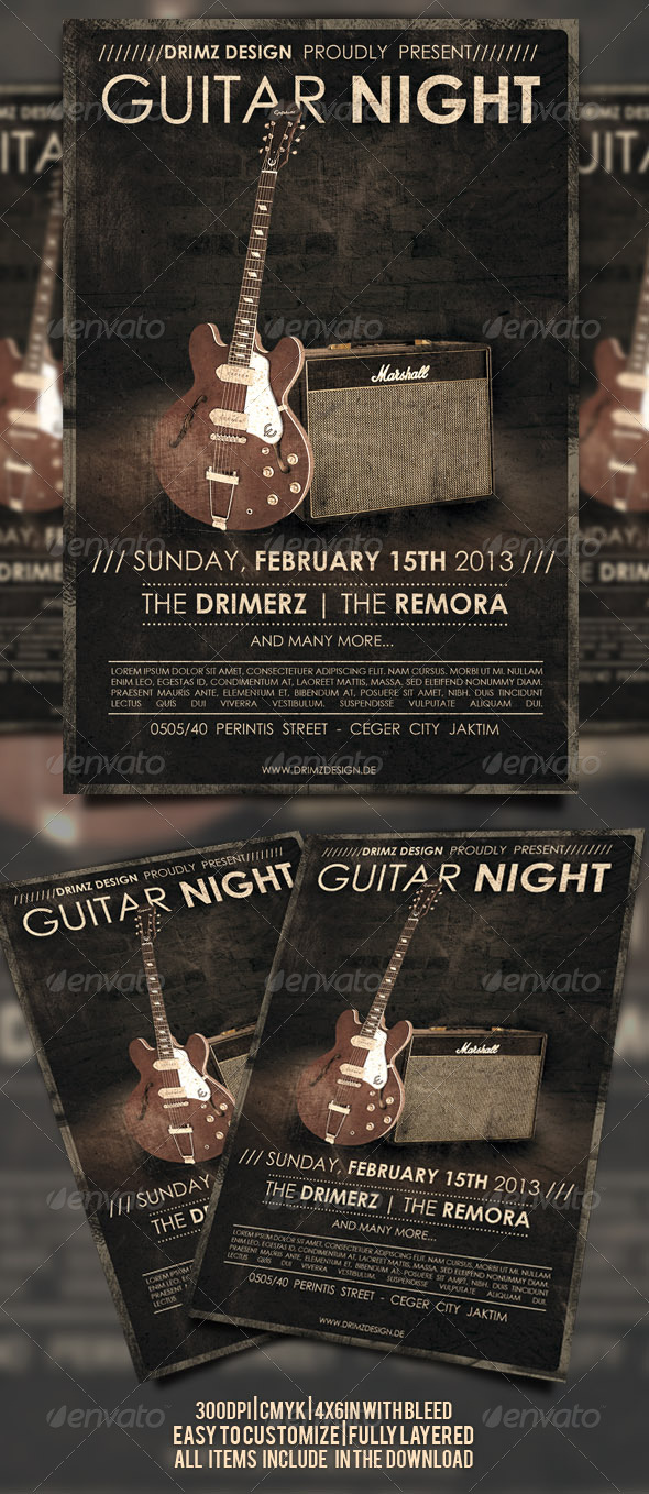 Guitar Night Flyer - Events Flyers
