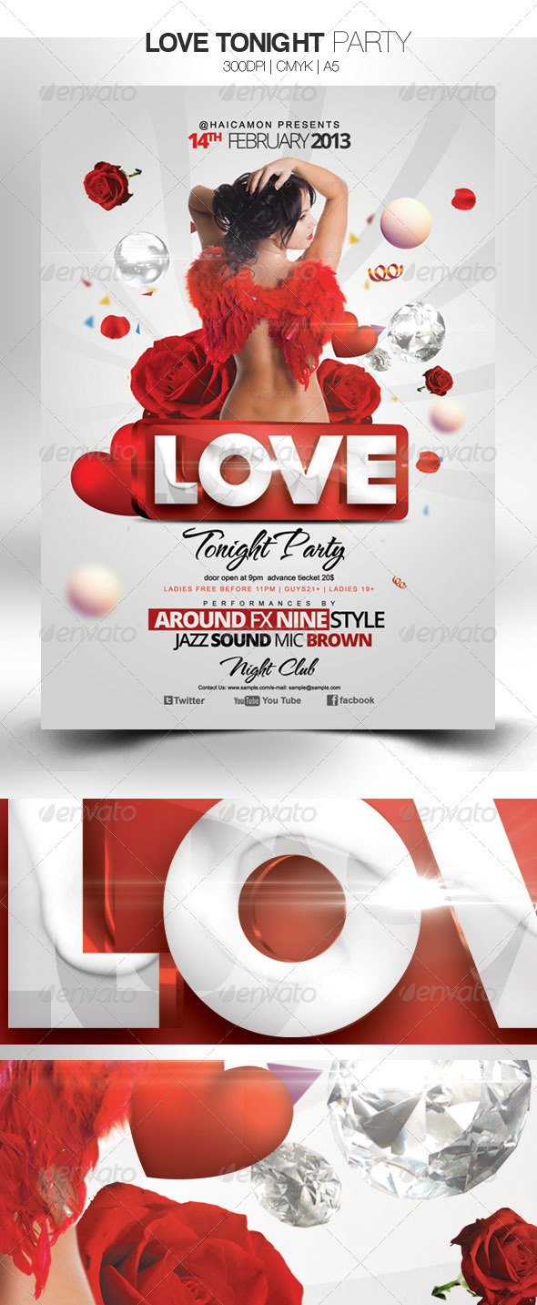 love Tonight Party - Events Flyers
