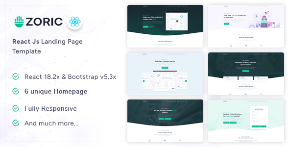 [DOWNLOAD]Zoric - React Responsive Landing Page Template