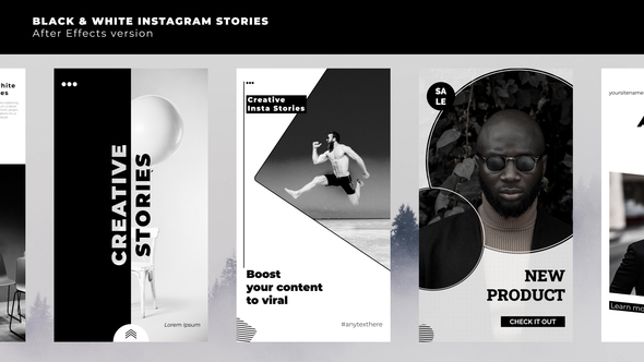 Black & White Stories Product Promo template preview