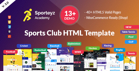 Sporteyz | Sports Live Event and Club HTML Template