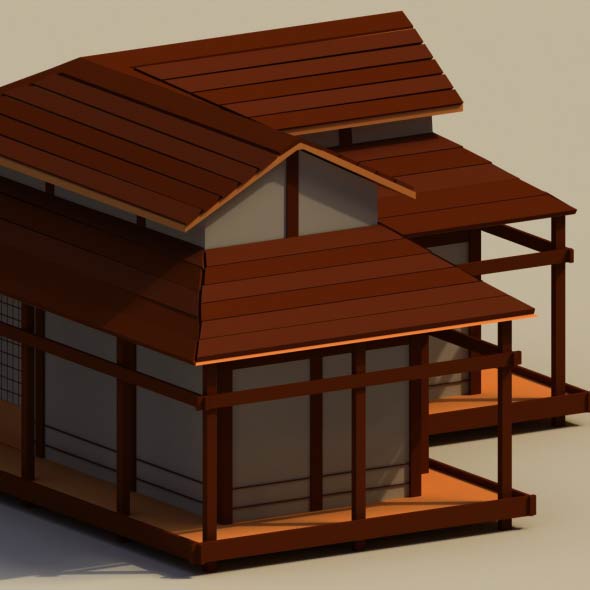 Low Poly Traditional Japanese House 2 by berkerdag | 3DOcean