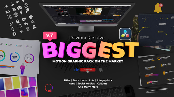 Motion Graphic Pack for Davinci Resolve