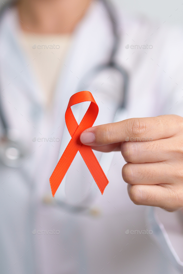 Orange Kidney Cancer and Leukemia Ribbon | Postcard