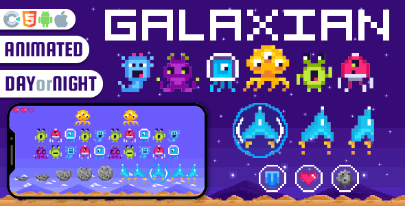 Galaxian - HTML5 Game,Construct 3