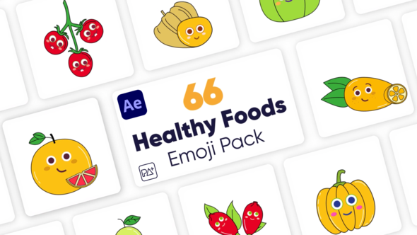 Healthy Food Emojies for After Effects