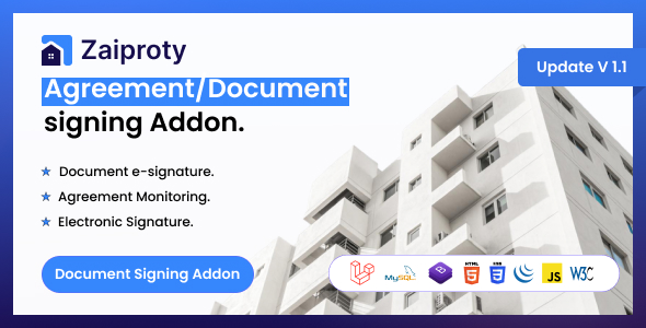 Zaiproty  Agreement/Document signing Addon.