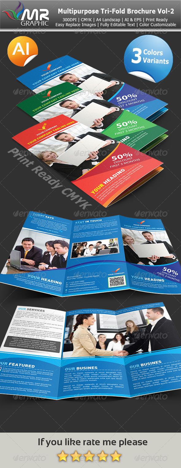 Multipurpose Tri-Fold Brochure Vol-3 - Corporate Brochures