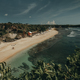 Amazing aerial Bali beach coast at ocean waves crashing to sand. Tropical paradise Indonesia island - PhotoDune Item for Sale