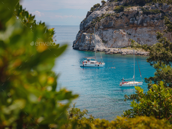 Anthony Quinn bay, trip to Rhodes island, Greece - Stock Photo - Images