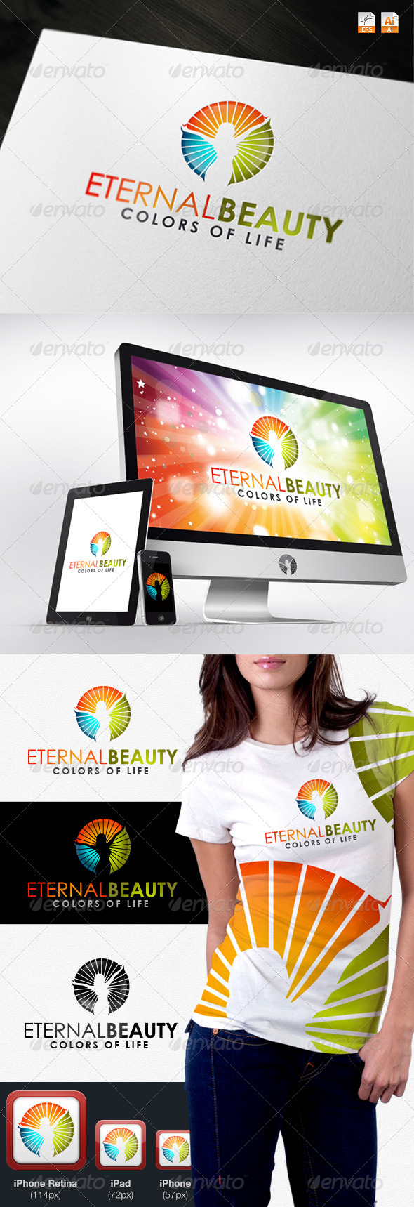 Eternal Beauty - Colors of Life Logo - Humans Logo Templates