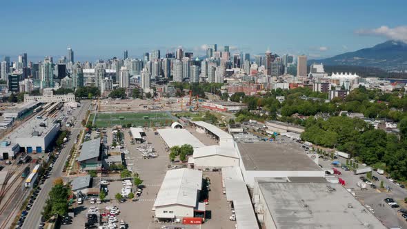 Picturesque View Of Downtown Vancouver Skyline From The Neighborhood Of Strathcona In The East Side, alt