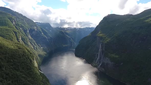 Geiranger Fjord Overview 3 Horizontal Pan