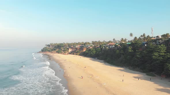Varkala shoreline bathed by the Arabian sea on the Malabar Coast, in Kerala, India alt