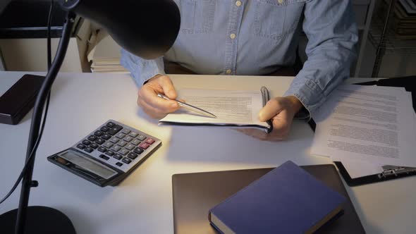 Man Working on His Desk