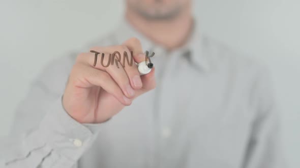 Change is Important Man Writing on Transparent Screen alt