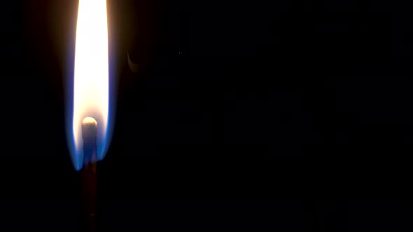 The Match Is Burning On A Black Background, Fire