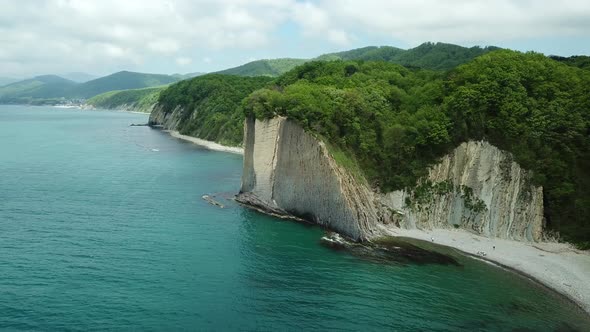 Drone View of Rocks Nature Sea and Water Skala Kiseleva is a Natural Monument on the Territory of alt
