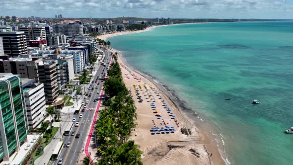 Town of Maceio Alagoas Brazil. Landmark beach at Northeast Brazil. alt