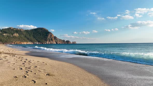 Sand testure on the beach aerial view 4K alt