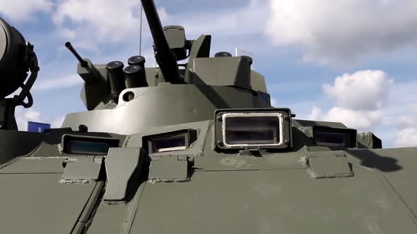 Observation Armored Triplex on the Armor of a Tank