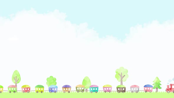 Cute train animation for title background