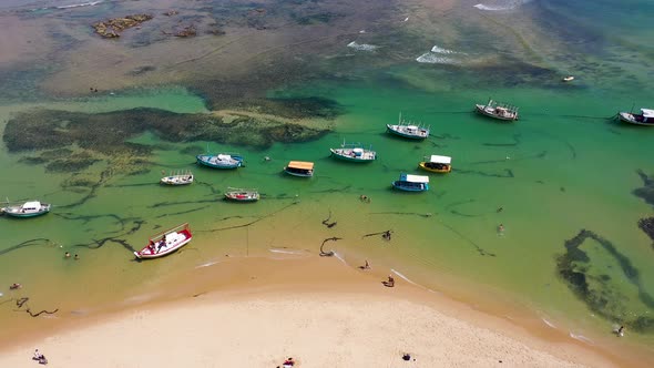 Aerial landscape at famous tourism place of coast city of Salvador, Bahia, Brazil. alt