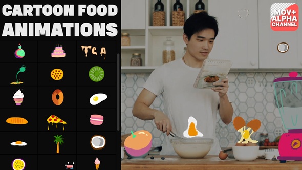 Cartoon Food Animations | Motion Graphics Pack