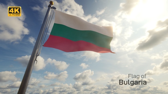Bulgaria Flag on a Flagpole - 4K alt