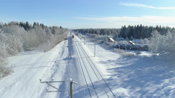 Passenger Train in Winter alt