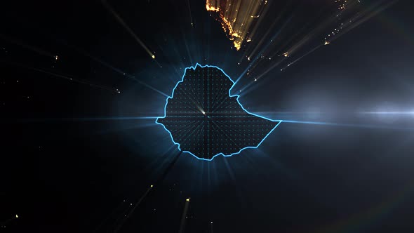 Realistic Earth Night Shining Country Ethiopia alt