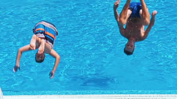 Happy Children near Swimming Pool alt